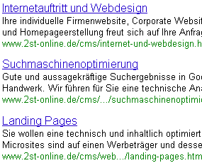 Suchtreffer in goolge